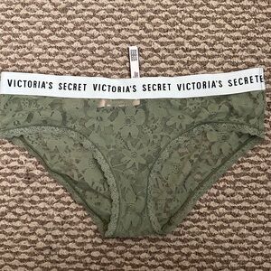 NWT olive green lace Victoria secret panty large